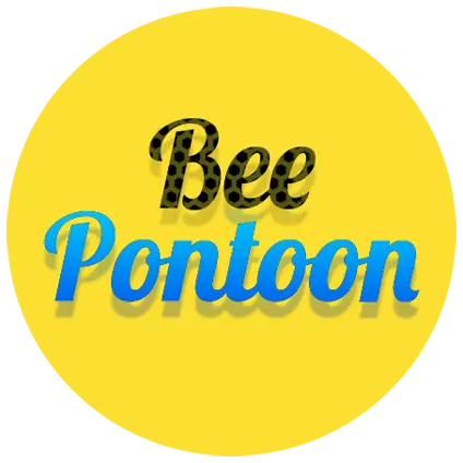 Bee Pontoon logo with yellow background