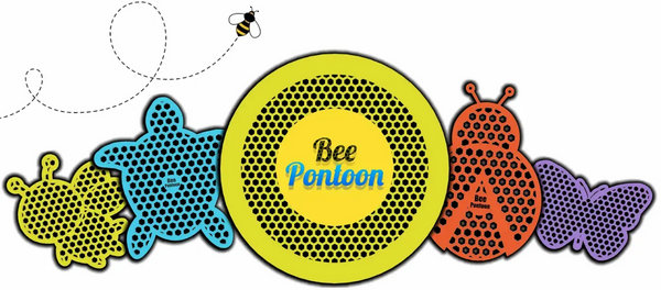 Colorful bee-themed product with 'Bee Fonder' branding on a white background